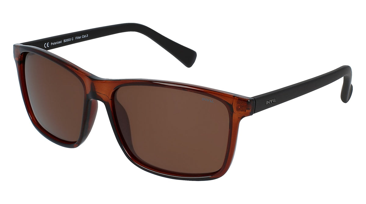 INVU Ultra Polarised Sunglasses  Transp. Brown/Matt Brown Men Sunglasses - Blue Star Eyewear