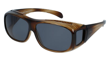 INVU Ultra Polarised Sunglasses Fit Over  Brown Stripes Men Sunglasses - Blue Star Eyewear