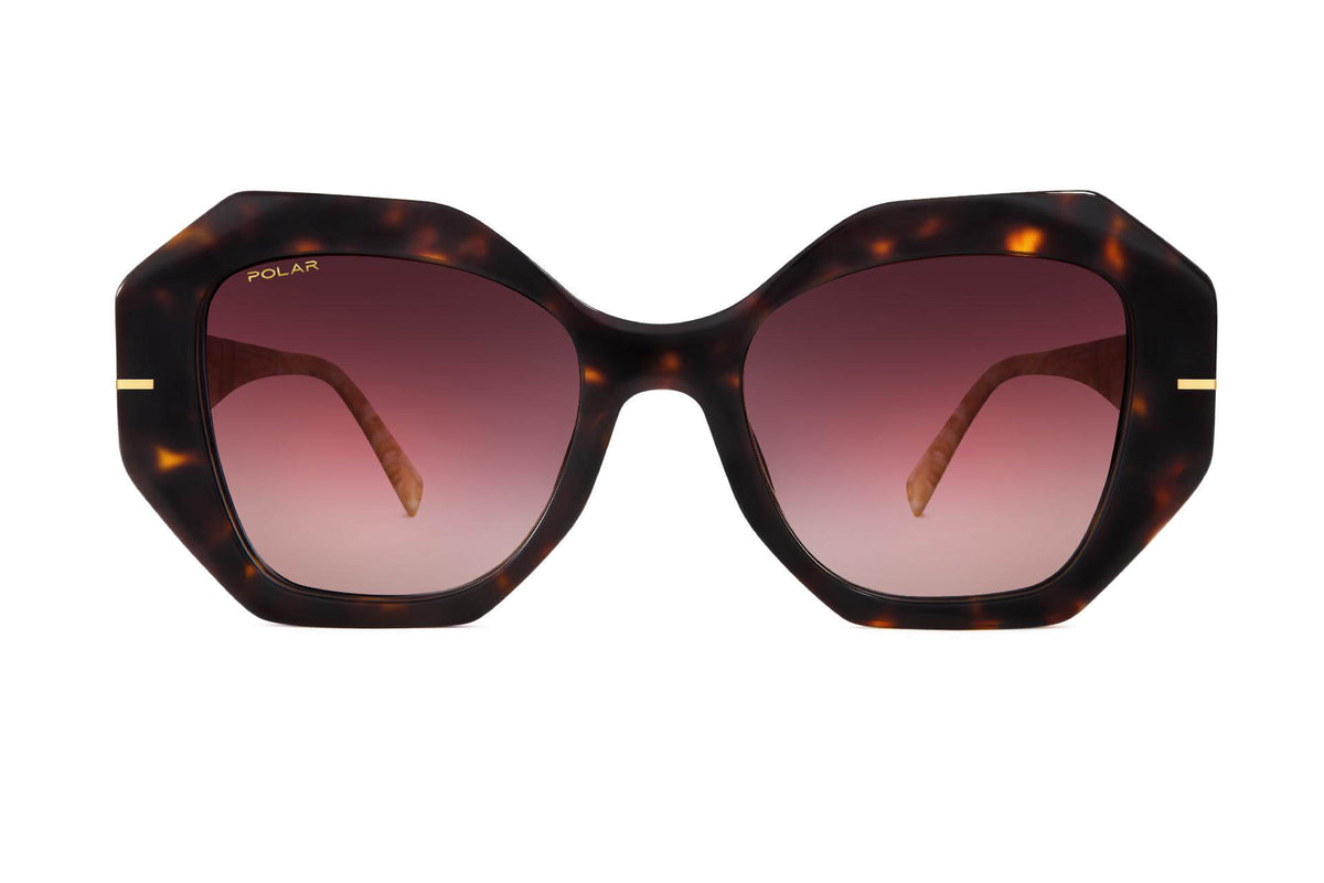 Polar Gold 129 410 Shiny Havana -  White Horn Temples / Gradient Brown - Blue Star Eyewear