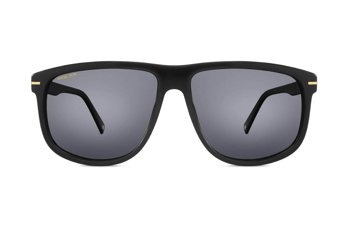 Polar Gold 132 77 Shiny Black / Solid Smoke - Blue Star Eyewear