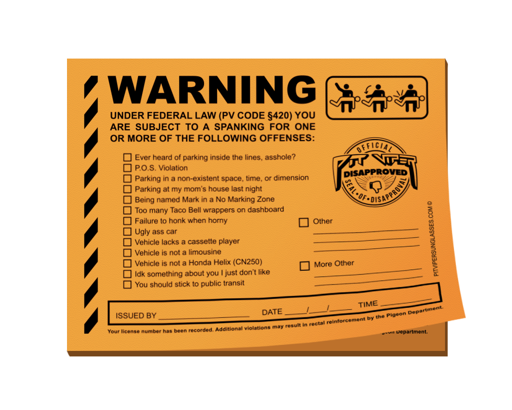 Pit Viper Pit Viper Pranks: Parking Tickets - Blue Star Eyewear